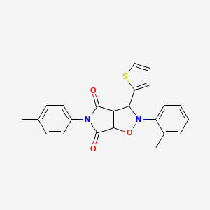 3-(thiophen-2-yl)-2-(o-tolyl)-5-(p-tolyl)dihydro-2H-pyrrolo[3,4-d]isoxazole-4,6(5H,6aH)-dione