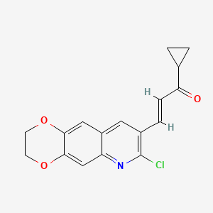 (E)-3-(7-chloro-2,3-dihydro-[1,4]dioxino[2,3-g]quinolin-8-yl)-1-cyclopropylprop-2-en-1-one