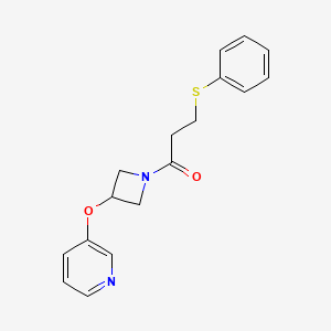 3-(Phenylthio)-1-(3-(pyridin-3-yloxy)azetidin-1-yl)propan-1-one