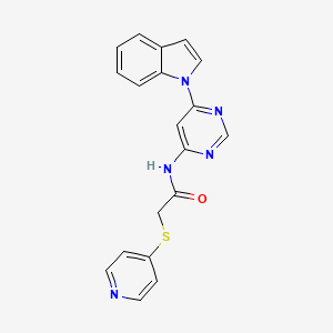 N-(6-(1H-indol-1-yl)pyrimidin-4-yl)-2-(pyridin-4-ylthio)acetamide
