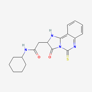 molecular formula C18H20N4O2S B2539876 N-cyclohexyl-2-(3-oxo-5-sulfanylidene-2,6-dihydroimidazo[1,2-c]quinazolin-2-yl)acetamide CAS No. 958951-16-1