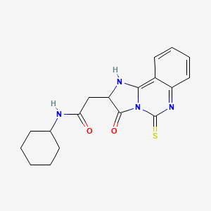 N-cyclohexyl-2-(3-oxo-5-sulfanylidene-2,6-dihydroimidazo[1,2-c]quinazolin-2-yl)acetamide