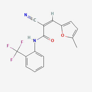 (Z)-2-Cyano-3-(5-methylfuran-2-yl)-N-[2-(trifluoromethyl)phenyl]prop-2-enamide