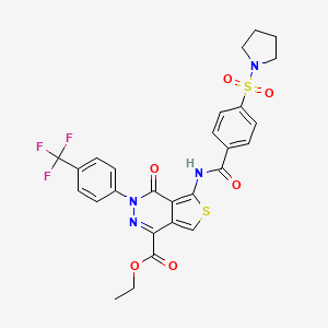 Ethyl 4-oxo-5-[(4-pyrrolidin-1-ylsulfonylbenzoyl)amino]-3-[4-(trifluoromethyl)phenyl]thieno[3,4-d]pyridazine-1-carboxylate