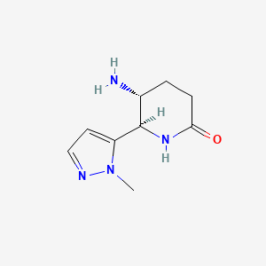 molecular formula C9H14N4O B2539903 (5R,6R)-5-amino-6-(1-methyl-1H-pyrazol-5-yl)piperidin-2-one CAS No. 1807916-83-1