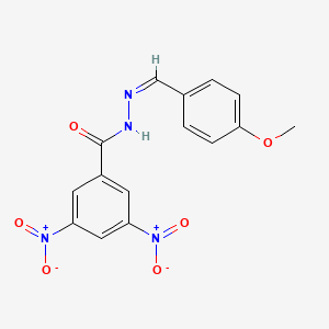 molecular formula C15H12N4O6 B2539911 (Z)-N'-(4-methoxybenzylidene)-3,5-dinitrobenzohydrazide CAS No. 1431844-98-2
