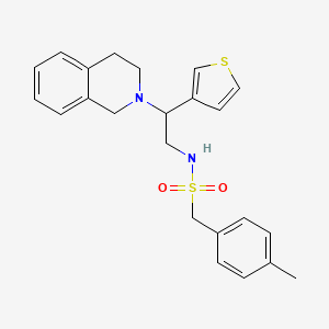 molecular formula C23H26N2O2S2 B2539913 N-(2-(3,4-dihydroisoquinolin-2(1H)-yl)-2-(thiophen-3-yl)ethyl)-1-(p-tolyl)methanesulfonamide CAS No. 955259-89-9