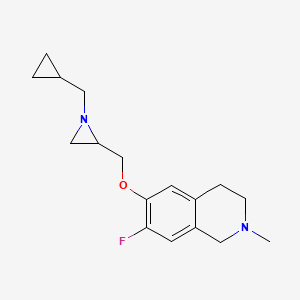 molecular formula C17H23FN2O B2539915 6-[[1-(Cyclopropylmethyl)aziridin-2-yl]methoxy]-7-fluoro-2-methyl-3,4-dihydro-1H-isoquinoline CAS No. 2418695-41-5