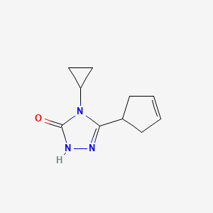 molecular formula C10H13N3O B2539916 3-(cyclopent-3-en-1-yl)-4-cyclopropyl-4,5-dihydro-1H-1,2,4-triazol-5-one CAS No. 2197522-37-3