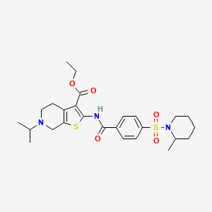 Ethyl 6-isopropyl-2-(4-((2-methylpiperidin-1-yl)sulfonyl)benzamido)-4,5,6,7-tetrahydrothieno[2,3-c]pyridine-3-carboxylate