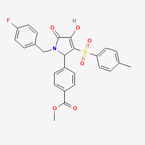 molecular formula C26H22FNO6S B2539923 methyl 4-(1-(4-fluorobenzyl)-4-hydroxy-5-oxo-3-tosyl-2,5-dihydro-1H-pyrrol-2-yl)benzoate CAS No. 1021227-92-8