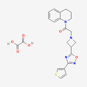 molecular formula C22H22N4O6S B2539926 1-(3,4-dihydroquinolin-1(2H)-yl)-2-(3-(3-(thiophen-3-yl)-1,2,4-oxadiazol-5-yl)azetidin-1-yl)ethanone oxalate CAS No. 1396682-57-7