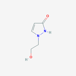 molecular formula C5H8N2O2 B2539927 2-(2-hydroxyethyl)-1H-pyrazol-5-one CAS No. 2138033-74-4