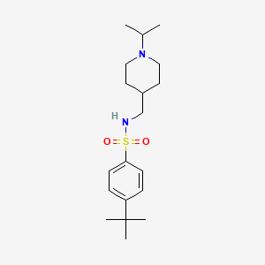molecular formula C19H32N2O2S B2539955 4-(tert-butyl)-N-((1-isopropylpiperidin-4-yl)methyl)benzenesulfonamide CAS No. 946291-47-0
