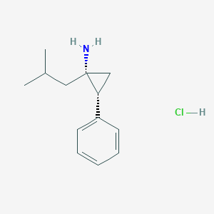 molecular formula C13H20ClN B2539984 (1R,2R)-1-(2-Methylpropyl)-2-phenylcyclopropan-1-amine;hydrochloride CAS No. 2287246-77-7