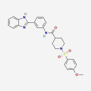 molecular formula C26H26N4O4S B2539985 N-(3-(1H-benzo[d]imidazol-2-yl)phenyl)-1-((4-methoxyphenyl)sulfonyl)piperidine-4-carboxamide CAS No. 923426-17-9