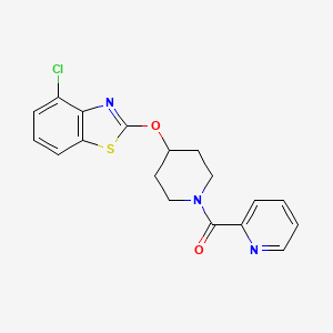 molecular formula C18H16ClN3O2S B2539986 (4-((4-Chlorobenzo[d]thiazol-2-yl)oxy)piperidin-1-yl)(pyridin-2-yl)methanone CAS No. 1323334-71-9