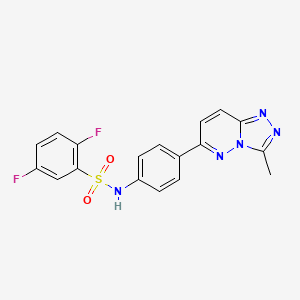 molecular formula C18H13F2N5O2S B2539987 2,5-difluoro-N-(4-(3-methyl-[1,2,4]triazolo[4,3-b]pyridazin-6-yl)phenyl)benzenesulfonamide CAS No. 894069-71-7