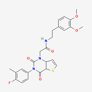 molecular formula C25H24FN3O5S B2539990 N-[2-(3,4-二甲氧基苯基)乙基]-2-[3-(4-氟-3-甲基苯基)-2,4-二氧代-1H,2H,3H,4H-噻吩并[3,2-d]嘧啶-1-基]乙酰胺 CAS No. 1260984-23-3