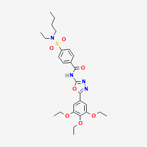 molecular formula C27H36N4O7S B2539992 4-[丁基(乙基)磺酰氨基]-N-[5-(3,4,5-三乙氧基苯基)-1,3,4-恶二唑-2-基]苯甲酰胺 CAS No. 533871-61-3