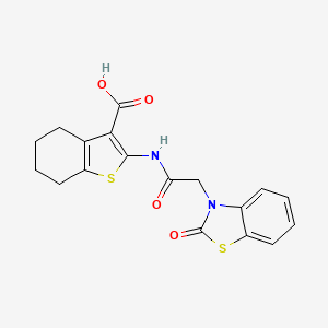 2-{[(2-oxo-1,3-benzothiazol-3(2H)-yl)acetyl]amino}-4,5,6,7-tetrahydro-1-benzothiophene-3-carboxylic acid