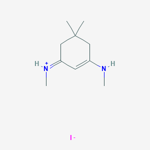 B2539994 (1Z)-N,5,5-Trimethyl-3-(methylamino)cyclohex-2-en-1-iminium iodide CAS No. 517857-46-4