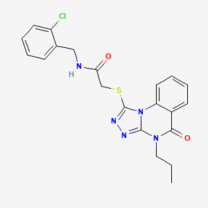 molecular formula C21H20ClN5O2S B2539996 N-(2-chlorobenzyl)-2-[(5-oxo-4-propyl-4,5-dihydro[1,2,4]triazolo[4,3-a]quinazolin-1-yl)thio]acetamide CAS No. 1111151-09-7
