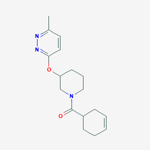 molecular formula C17H23N3O2 B2539998 Cyclohex-3-en-1-yl(3-((6-methylpyridazin-3-yl)oxy)piperidin-1-yl)methanone CAS No. 2034251-05-1