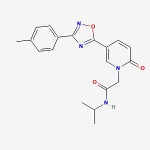 molecular formula C19H20N4O3 B2540003 N-异丙基-2-(2-氧代-5-(3-(对甲苯基)-1,2,4-恶二唑-5-基)吡啶-1(2H)-基)乙酰胺 CAS No. 1251630-20-2