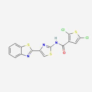 molecular formula C15H7Cl2N3OS3 B2540048 N-[4-(1,3-benzothiazol-2-yl)-1,3-thiazol-2-yl]-2,5-dichlorothiophene-3-carboxamide CAS No. 477535-91-4