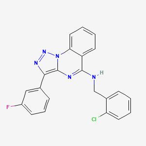 molecular formula C22H15ClFN5 B2540112 N-[(2-CHLOROPHENYL)METHYL]-3-(3-FLUOROPHENYL)-[1,2,3]TRIAZOLO[1,5-A]QUINAZOLIN-5-AMINE CAS No. 866847-09-8