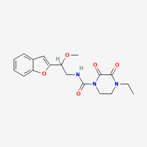 molecular formula C18H21N3O5 B2540134 N-[2-(1-benzofuran-2-yl)-2-methoxyethyl]-4-ethyl-2,3-dioxopiperazine-1-carboxamide CAS No. 2034556-38-0