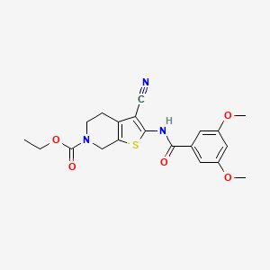 molecular formula C20H21N3O5S B2540135 ethyl 3-cyano-2-(3,5-dimethoxybenzamido)-4,5-dihydrothieno[2,3-c]pyridine-6(7H)-carboxylate CAS No. 871870-96-1