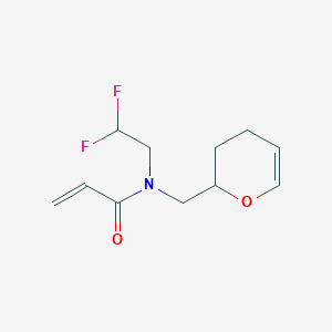 molecular formula C11H15F2NO2 B2540145 N-(2,2-difluoroethyl)-N-[(3,4-dihydro-2H-pyran-2-yl)methyl]prop-2-enamide CAS No. 2411286-51-4