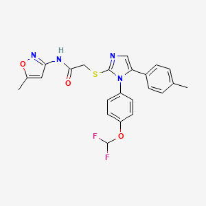 2-((1-(4-(difluoromethoxy)phenyl)-5-(p-tolyl)-1H-imidazol-2-yl)thio)-N-(5-methylisoxazol-3-yl)acetamide