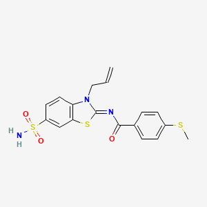 (Z)-N-(3-allyl-6-sulfamoylbenzo[d]thiazol-2(3H)-ylidene)-4-(methylthio)benzamide