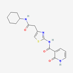 N-(4-(2-(cyclohexylamino)-2-oxoethyl)thiazol-2-yl)-2-oxo-1,2-dihydropyridine-3-carboxamide