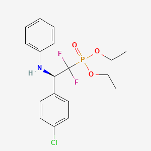 Diethyl (2-(4-chlorophenyl)-1,1-difluoro-2-(phenylamino)ethyl)phosphonate