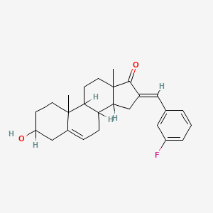 (13E)-13-[(3-fluorophenyl)methylidene]-5-hydroxy-2,15-dimethyltetracyclo[8.7.0.0^{2,7}.0^{11,15}]heptadec-7-en-14-one
