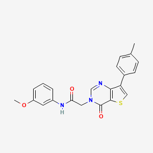 molecular formula C22H19N3O3S B2540208 N-(3-methoxyphenyl)-2-[7-(4-methylphenyl)-4-oxo-3H,4H-thieno[3,2-d]pyrimidin-3-yl]acetamide CAS No. 1207030-10-1