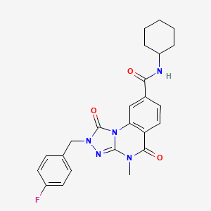 N-cyclohexyl-2-(4-fluorobenzyl)-4-methyl-1,5-dioxo-1,2,4,5-tetrahydro-[1,2,4]triazolo[4,3-a]quinazoline-8-carboxamide