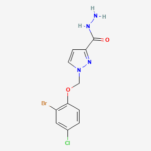 1-((2-Bromo-4-chlorophenoxy)methyl)-1H-pyrazole-3-carbohydrazide