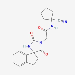 N-(1-cyanocyclopentyl)-2-(2',5'-dioxospiro[1,2-dihydroindene-3,4'-imidazolidine]-1'-yl)acetamide