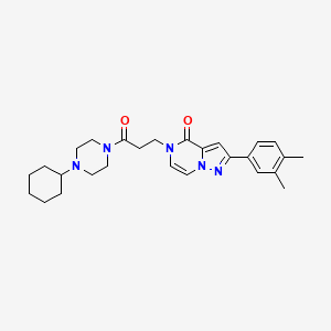 5-[3-(4-cyclohexylpiperazin-1-yl)-3-oxopropyl]-2-(3,4-dimethylphenyl)pyrazolo[1,5-a]pyrazin-4(5H)-one