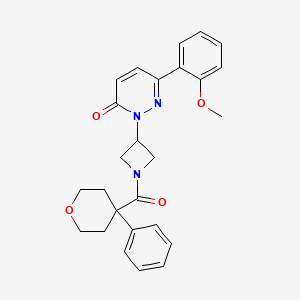 6-(2-Methoxyphenyl)-2-[1-(4-phenyloxane-4-carbonyl)azetidin-3-yl]pyridazin-3-one