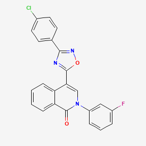 4-(3-(4-chlorophenyl)-1,2,4-oxadiazol-5-yl)-2-(3-fluorophenyl)isoquinolin-1(2H)-one