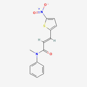 molecular formula C14H12N2O3S B2540239 (2E)-N-methyl-3-(5-nitrothiophen-2-yl)-N-phenylprop-2-enamide CAS No. 476309-77-0