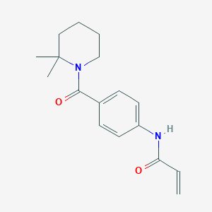 molecular formula C17H22N2O2 B2540260 N-[4-(2,2-Dimethylpiperidine-1-carbonyl)phenyl]prop-2-enamide CAS No. 2411257-45-7
