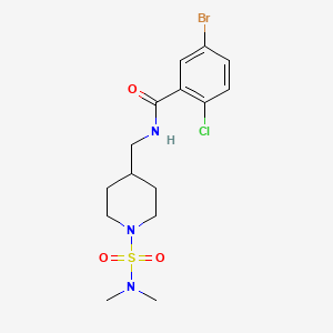 molecular formula C15H21BrClN3O3S B2540263 5-bromo-2-chloro-N-((1-(N,N-dimethylsulfamoyl)piperidin-4-yl)methyl)benzamide CAS No. 2034422-13-2
