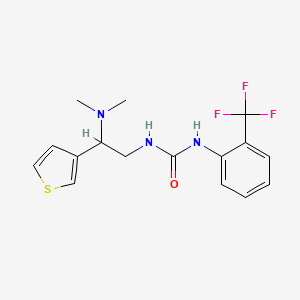 molecular formula C16H18F3N3OS B2540271 1-(2-(Dimethylamino)-2-(thiophen-3-yl)ethyl)-3-(2-(trifluoromethyl)phenyl)urea CAS No. 1207002-74-1